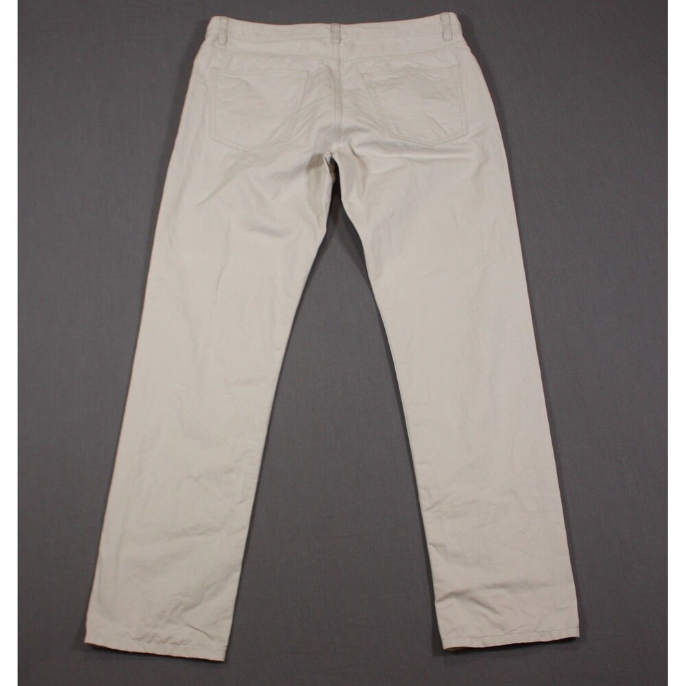Theory Jeans Men's Haydin Straight Slim Fit Tan Solid 5-Pocket Linen Blend 33X30 - Picture 3 of 10